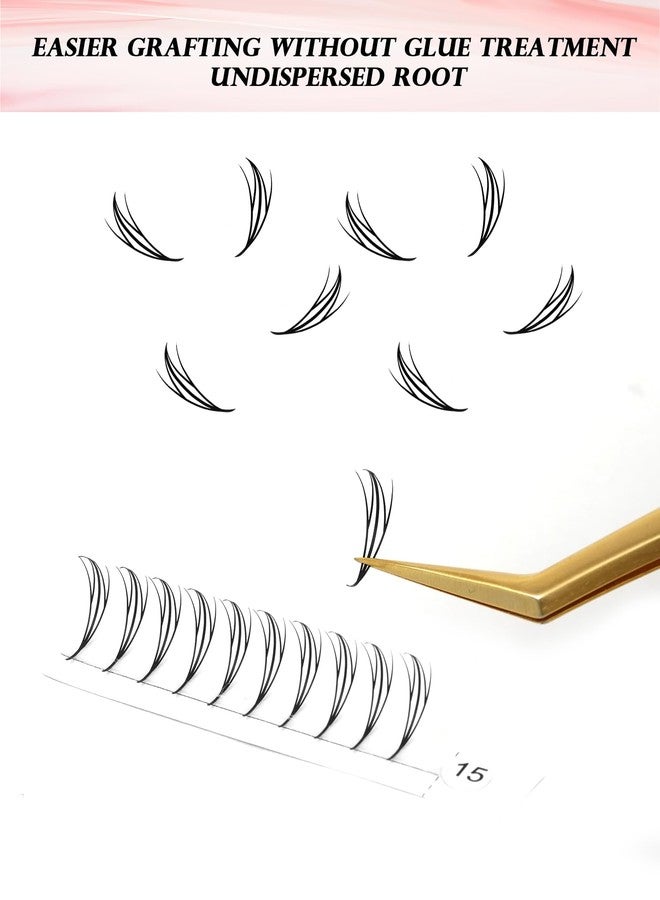 ميريتون سباير لاشز، رموش هرمية جاهزة - مزيج تجعيد D، 11-15 مم - وصلات رموش جاهزة خفيفة الوزن - نمط مانغا أنمي للمحترفين (MHJL) - Image 2